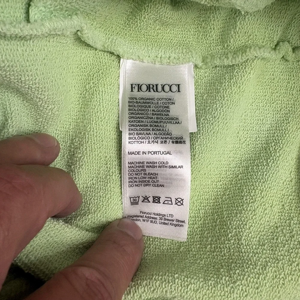 Fiorucci Hoodie Mens M Green Blue Ombre Angel Graphic Fleece Pullover Sweatshirt